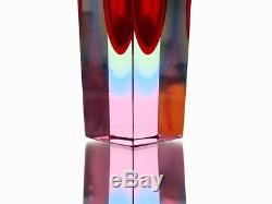 19cm Murano Sommerso Uranium & Alexandrite Multi Sommerso Space Age Vase