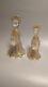 2 Hand Blown Antique Italian Murano Studio Art Glass Angel Candle Holder Statue