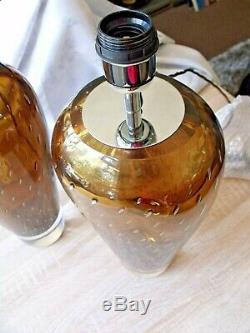 2 Heathfield Esme Garnet Hand-Blown Glass Table Lamp 45cm High Made In U. K