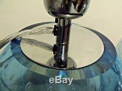 2 Heathfield Esme Sapphire Hand-Blown Glass Table Lamp 45cm High Made In U. K