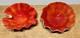 2 Vintage 1960s Hand-Blown Venetian/Murano Red Aventurine Cased Art Glass Bowls