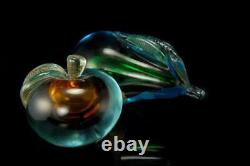 2 Vintage Frateli Toso Murano Art Glass Apple Pear Paperweight Set Br