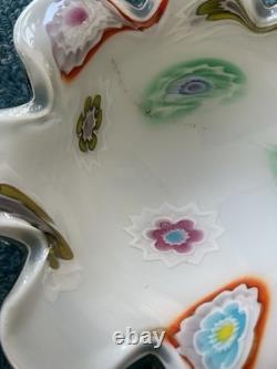 2 Vintage Hand Blown Murano Glass Heavy Trinket Candy Dish Bowl