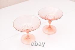 2 Vtg Venetian hand blown Martini GOLD FLEC glasses ATQ Italian Murano Salviati