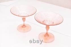2 Vtg Venetian hand blown Martini GOLD FLEC glasses ATQ Italian Murano Salviati