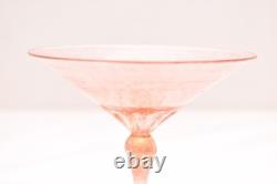 2 Vtg Venetian hand blown Martini GOLD FLEC glasses ATQ Italian Murano Salviati