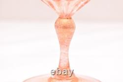 2 Vtg Venetian hand blown Martini GOLD FLEC glasses ATQ Italian Murano Salviati