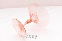 2 Vtg Venetian hand blown Martini GOLD FLEC glasses ATQ Italian Murano Salviati
