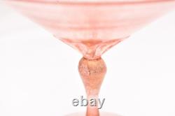 2 Vtg Venetian hand blown Martini GOLD FLEC glasses ATQ Italian Murano Salviati