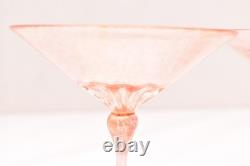 2 Vtg Venetian hand blown Martini GOLD FLEC glasses ATQ Italian Murano Salviati