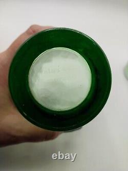 2 Yalos Casa Murano Green Tumbler Glasses Hand Blown Italian Art Glass 12 oz HTF