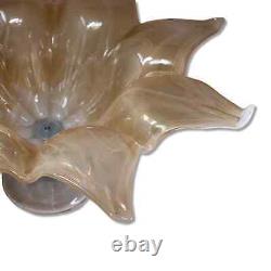 21 Murano Glass Daisy Flower Footed Centerpiece Bowl Iridescent Hand Blown