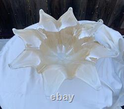 21 Murano Glass Daisy Flower Footed Centerpiece Iridescent Hand Blown