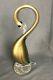 24K Vintage Circa 1960's Murano Hand Blown Glass Art Deco Golden Swan 12