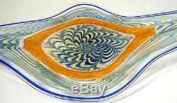 28 Hand Blown Glass Art Wall Bowl Platter By Dirwood Murano Cane Incalmo