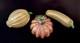 3 Barovier Toso Vintage Murano Hand Blown Gold Fleck Italian Art Glass Fruit