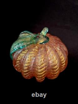 3 Barovier Toso Vintage Murano Hand Blown Gold Fleck Italian Art Glass Fruit