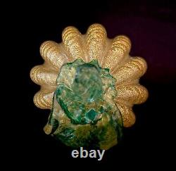 3 Barovier Toso Vintage Murano Hand Blown Gold Fleck Italian Art Glass Fruit