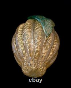 3 Barovier Toso Vintage Murano Hand Blown Gold Fleck Italian Art Glass Fruit