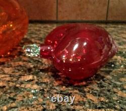 3 Hearts1 SIGNED Salviati MURANO ART GLASS HEART Vase1 Hand Blown Hanging