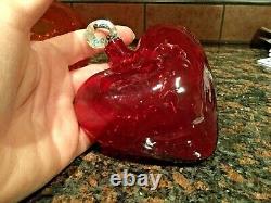 3 Hearts1 SIGNED Salviati MURANO ART GLASS HEART Vase1 Hand Blown Hanging