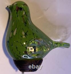 3 MURANO MILLEFIORI 6 Green TUMBLERs HAND BLOWN GLASS + Bird