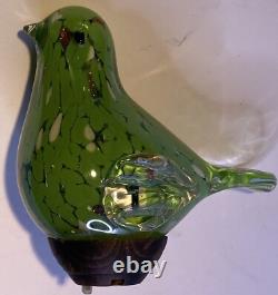 3 MURANO MILLEFIORI 6 Green TUMBLERs HAND BLOWN GLASS + Bird