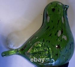 3 MURANO MILLEFIORI 6 Green TUMBLERs HAND BLOWN GLASS + Bird