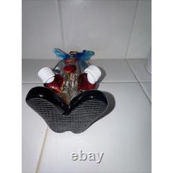 3 VTG MURANO Mcm ITALY HAND BLOWN ART GLASS CLOWNS 8 TOP HAT Figurines Rare HTF