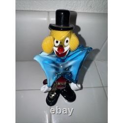 3 VTG MURANO Mcm ITALY HAND BLOWN ART GLASS CLOWNS 8 TOP HAT Figurines Rare HTF