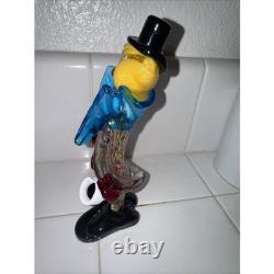 3 VTG MURANO Mcm ITALY HAND BLOWN ART GLASS CLOWNS 8 TOP HAT Figurines Rare HTF