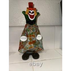 3 VTG MURANO Mcm ITALY HAND BLOWN ART GLASS CLOWNS 8 TOP HAT Figurines Rare HTF
