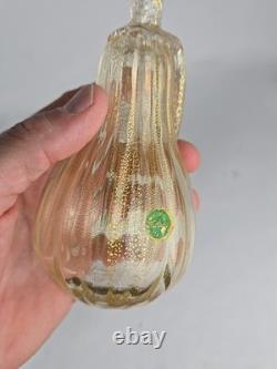 3 Vintage Murano Hand Blown Gold Fleck Italian Art Glass Fruit