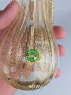 3 Vintage Murano Hand Blown Gold Fleck Italian Art Glass Fruit