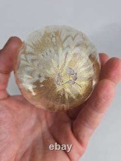 3 Vintage Murano Hand Blown Gold Fleck Italian Art Glass Fruit