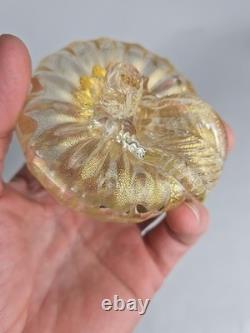 3 Vintage Murano Hand Blown Gold Fleck Italian Art Glass Fruit