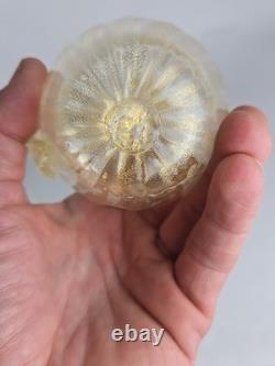 3 Vintage Murano Hand Blown Gold Fleck Italian Art Glass Fruit