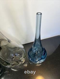 3 pc Set ANTONIO DA ROS Sommerso Glass Vases c. 1960 Murano for Cenedese Italy