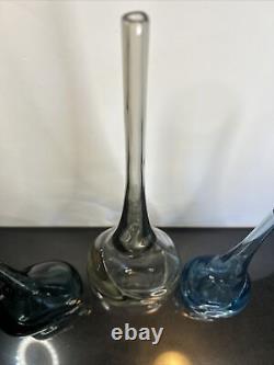 3 pc Set ANTONIO DA ROS Sommerso Glass Vases c. 1960 Murano for Cenedese Italy