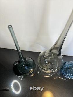 3 pc Set ANTONIO DA ROS Sommerso Glass Vases c. 1960 Murano for Cenedese Italy