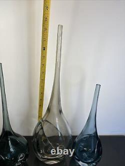 3 pc Set ANTONIO DA ROS Sommerso Glass Vases c. 1960 Murano for Cenedese Italy