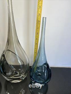 3 pc Set ANTONIO DA ROS Sommerso Glass Vases c. 1960 Murano for Cenedese Italy