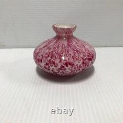 4 Hand Blown Murano Style Perfume Bottle, Raspberry splatter pattern