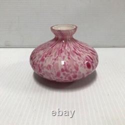 4 Hand Blown Murano Style Perfume Bottle, Raspberry splatter pattern