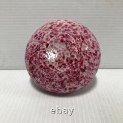 4 Hand Blown Murano Style Perfume Bottle, Raspberry splatter pattern