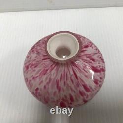 4 Hand Blown Murano Style Perfume Bottle, Raspberry splatter pattern