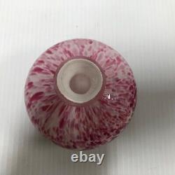 4 Hand Blown Murano Style Perfume Bottle, Raspberry splatter pattern