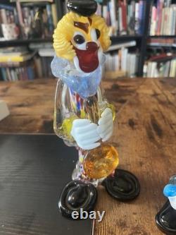 4 Lot Hand Blown Murano Glass Clowns