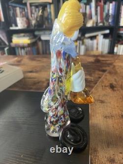 4 Lot Hand Blown Murano Glass Clowns