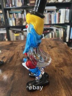 4 Lot Hand Blown Murano Glass Clowns